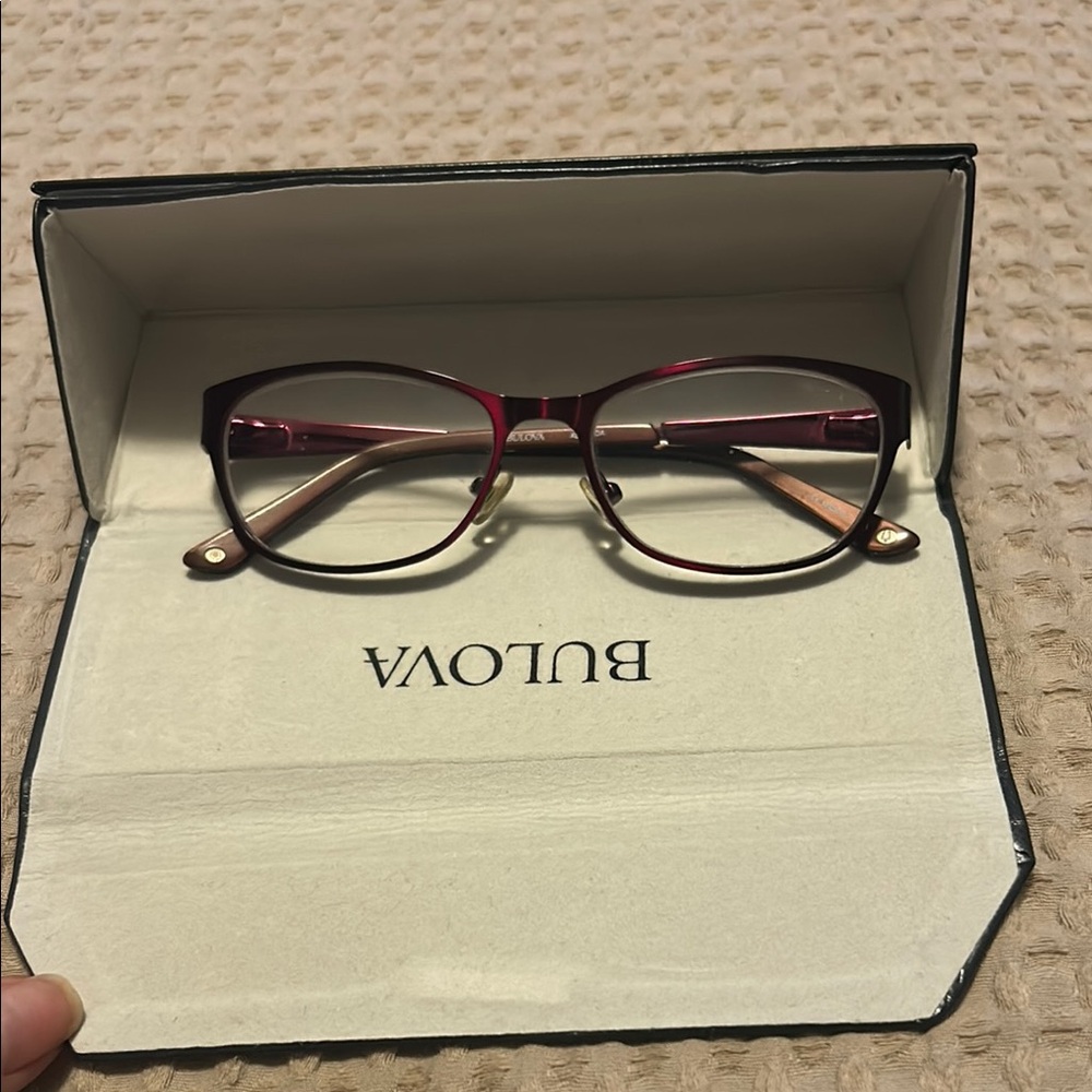 Bulova Red Glasses Classic Rectangular Design Fra… - image 2